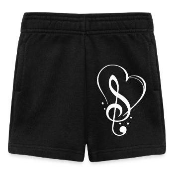coeur musical avec illustration de clé de sol - Short Bébé - noir - Devant