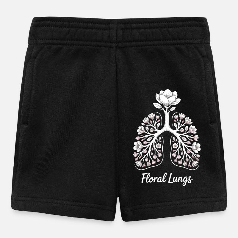 Blumige Lungen - Baby Shorts - Schwarz