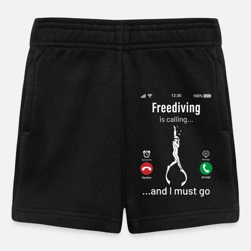 L’apnée m’appelle et je dois y aller design drôle - Short Bébé - noir