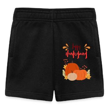 Thanksgiving Fall Pumpkin Scene - Baby Shorts - black - Front