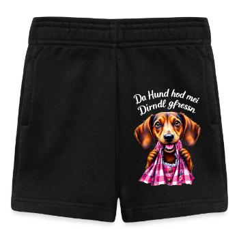 Dirndl Remplacement Costume Traditionnel Drôle Chien Teckel - Short Bébé - noir - Devant