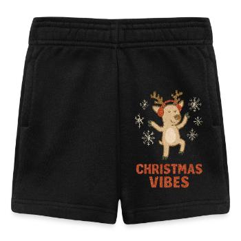 Rentier Glitzer Winter Vibrationen - Baby Shorts - Schwarz - Vorne