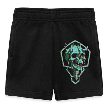 Neon Totenschädel im Sechseck - Baby Shorts - Schwarz - Vorne