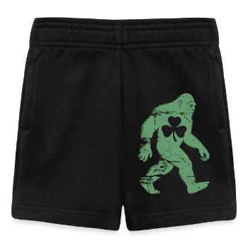 St Patricks Day Bigfoot Shamrock - Baby Shorts - black - Front