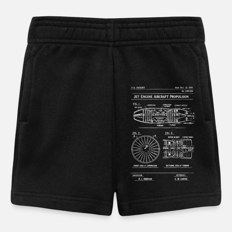Brevet du plan de propulsion d’avion à réaction. - Short Bébé - noir