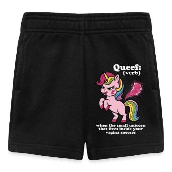 Câlin à la licorne à la crinière arc-en-ciel - Short Bébé - noir - Devant