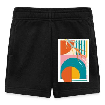 Géométrie abstraite avec lignes organiques rétro - Short Bébé - noir - Devant