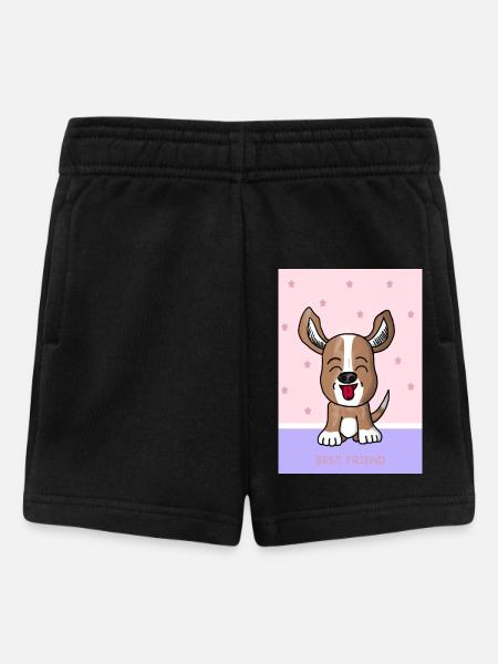 Kawaii Dog Best Friend - Baby Shorts - black