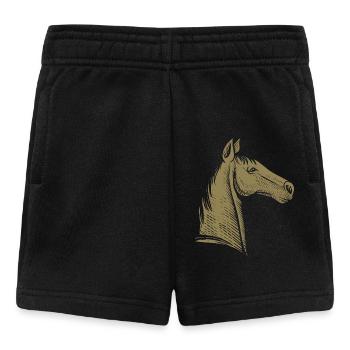 Silhouette minimaliste de portrait de cheval - Short Bébé - noir - Devant