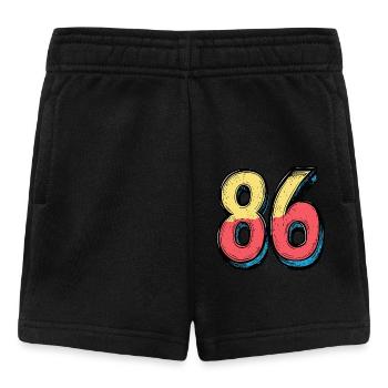 86 Zahl Comic - Baby Shorts - Schwarz - Vorne