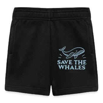 Sauver les baleines animaux marins - Short Bébé - noir - Devant