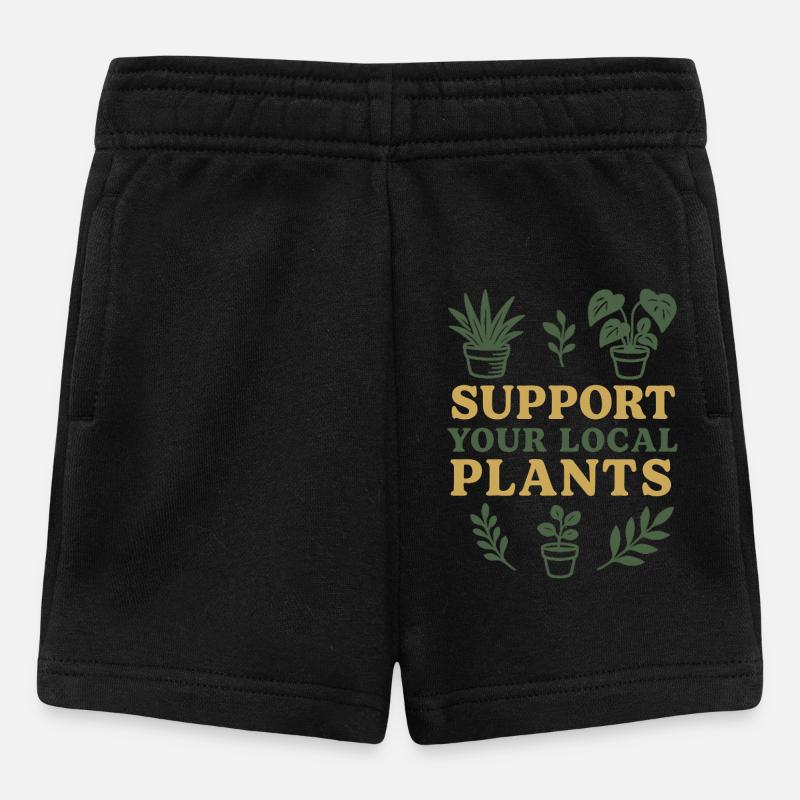 Support Your Local Plants - Baby Shorts - black