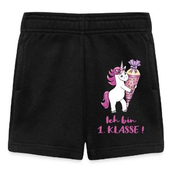 Licorne avec sac à sucre Première classe - Short Bébé - noir - Devant