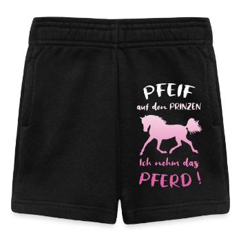 Whistle at the prince, I take the horse, saying - Baby Shorts - black - Front
