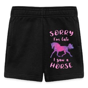Horse fan horse riding girl riding stable gift - Baby Shorts - black - Front