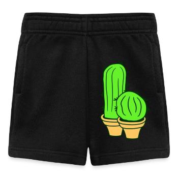 2 petits Cactus Cactus Épines Desert Pot de Fleurs - Short Bébé - noir - Devant