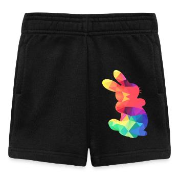 Buntes Häschen - Baby Shorts - Schwarz - Vorne