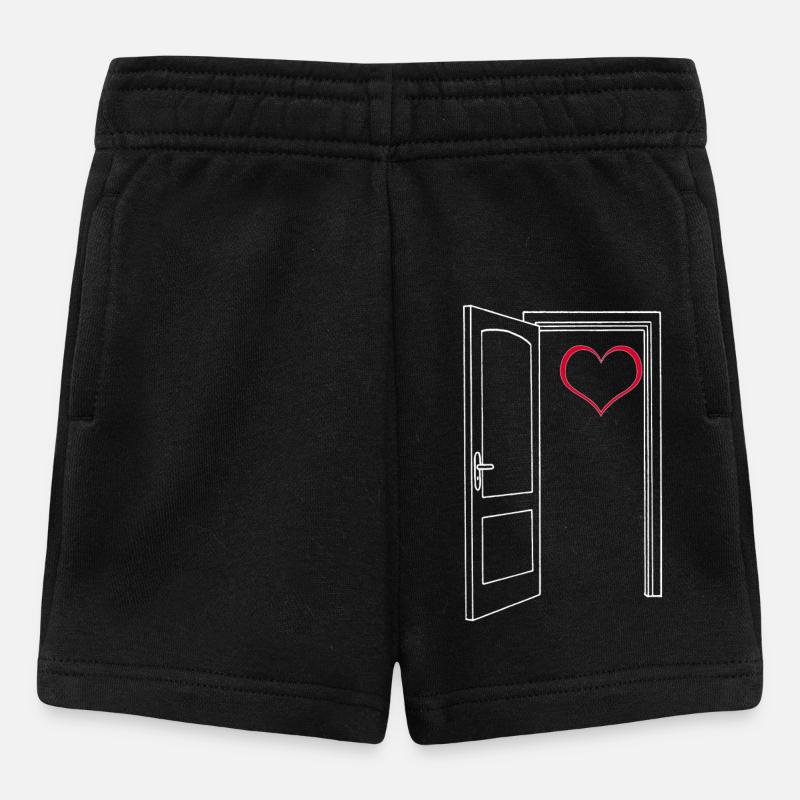 Porte ouverte sur mon coeur (blanc) - Short Bébé - noir