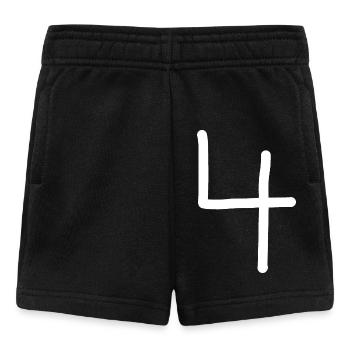 4 Numéro quatre numéro noir anniversaire - Short Bébé - noir - Devant