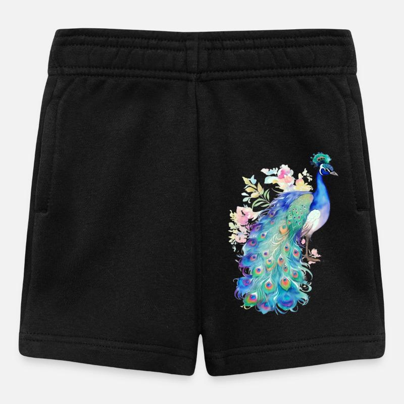 Pfau - Baby Shorts - Schwarz