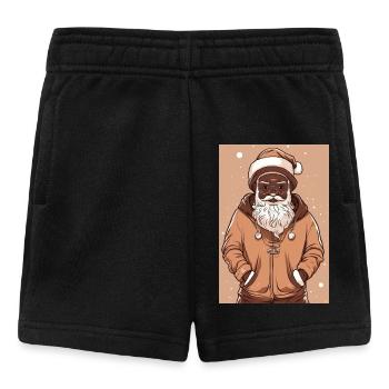 Weihnachtsmann mit Brille und Kapuzenjacke - Baby Shorts - Schwarz - Vorne