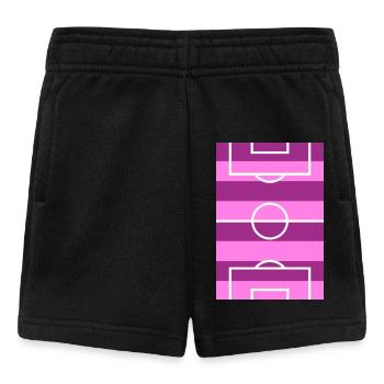 Terrain de football rose - Short Bébé - noir - Devant