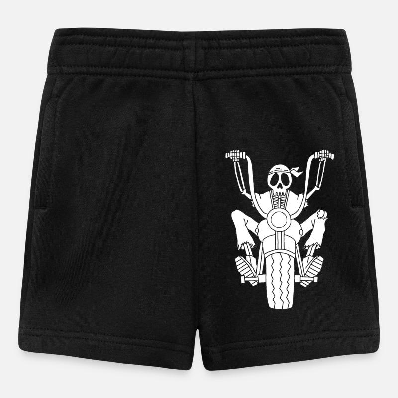Motard squelette (blanc) - Short Bébé - noir