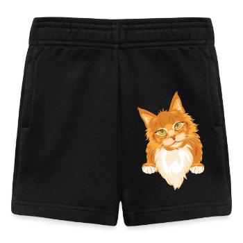 Schüchterne süße rothaarige Katze - Baby Shorts - Schwarz - Vorne