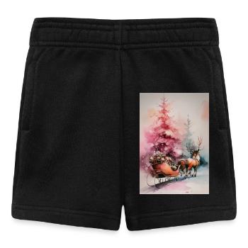 Pastel Christmas Sleigh - Baby Shorts - black - Front