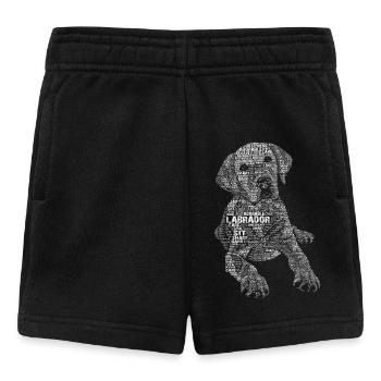 Labrador Dog Lover Word Art Smart Loyal Caligram - Short Bébé - noir - Devant
