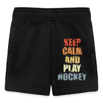 Bleib ruhig und spiel Eishockey - Baby Shorts - Schwarz - Vorne