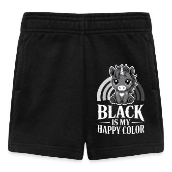 Monochrome Unicorn Joy - Baby Shorts - Schwarz - Vorne