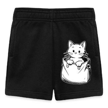 Illustration du chaton dans une bourse - Short Bébé - noir - Devant
