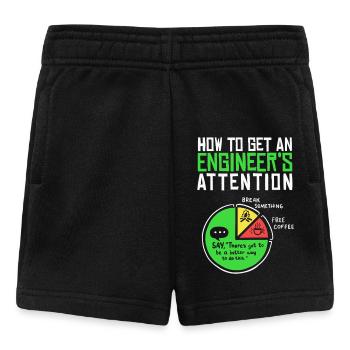 Engineer: How to Get Their Attention - Baby Shorts - black - Front