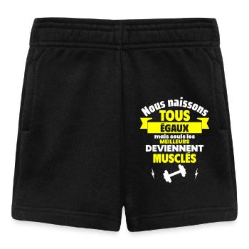 Nous naissons égaux musclés, fête des pères - Short Bébé - noir - Devant