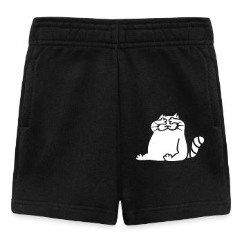 Silhouette weiße Katze geschlossene Augen - Baby Shorts - Schwarz - Vorne