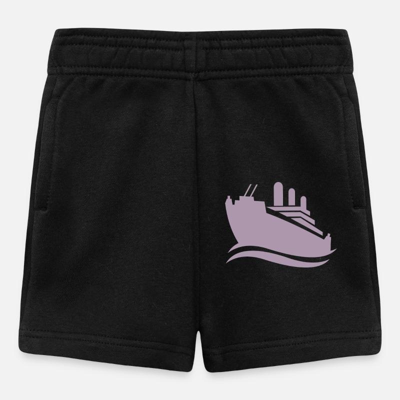 Krydstogtskib Silhuet Minimalistisk Hav - Shorts til baby - sort