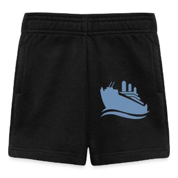 Cruise Ship Silhouette Minimalist Sea - Baby Shorts - black - Front