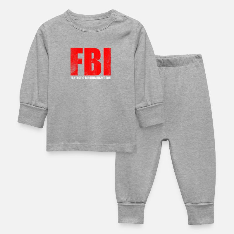 Conception de l’inspecteur d’observation des oiseaux du FBI - Pyjama Bébé - gris chiné