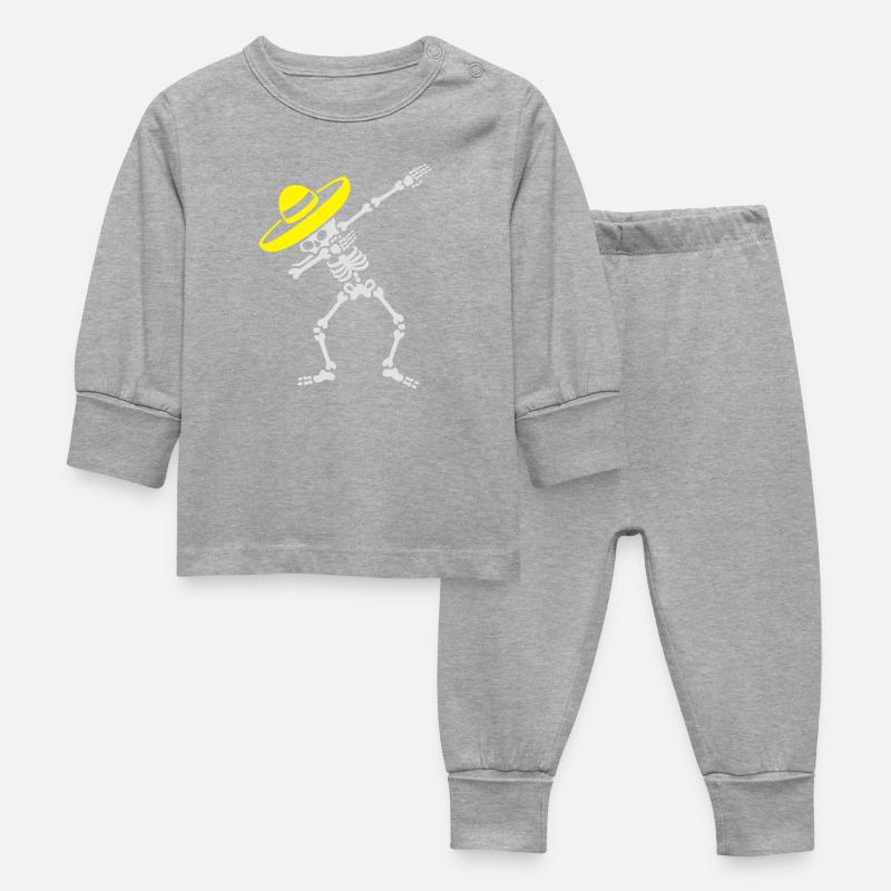 Dab Dabbing skeleton Sombrero Día de Muertos - Pyjama Bébé - gris chiné