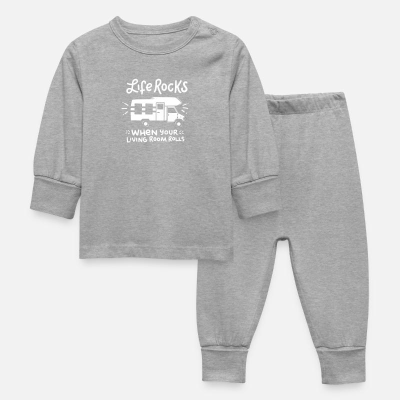 camping - Pyjama Bébé - gris chiné