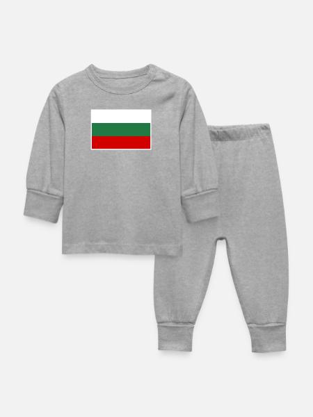 Bulgarien Flagge - Baby Schlafanzug - Grau meliert