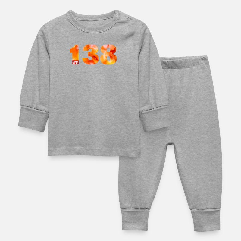 138 BPM - Énergie Pure Élevante - Pyjama Bébé - gris chiné