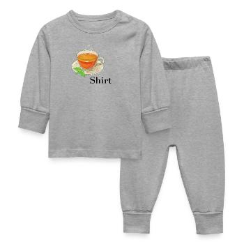 Tee-Hemd - Baby Schlafanzug - Grau meliert - Vorne