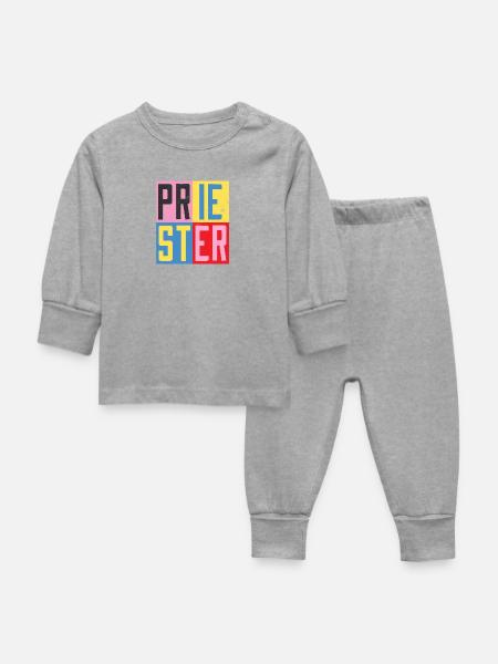 Priester Design - Baby Schlafanzug - Grau meliert