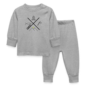 Design amusant pour les campeurs - Pyjama Bébé - gris chiné - Devant
