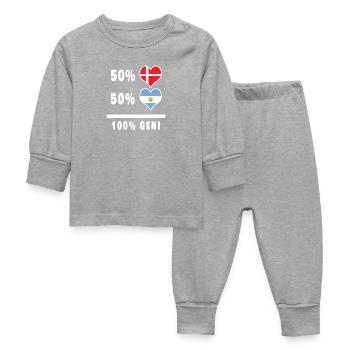 Argentine et Danemark 100% drapeau de génie - Pyjama Bébé - gris chiné - Devant