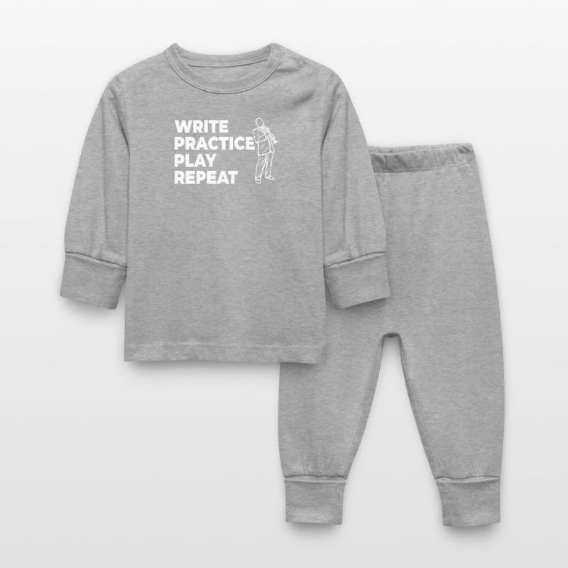 Writing, practicing, playing, repeating Baby Sleepsuit