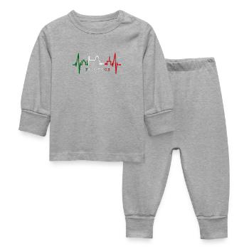 Florence Skyline Italy Heartbeat I Love Firenze - Baby Sleepsuit - heather grey - Front