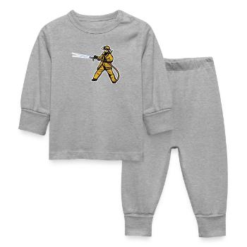 Firefighter Boy - Baby Sleepsuit - heather grey - Front